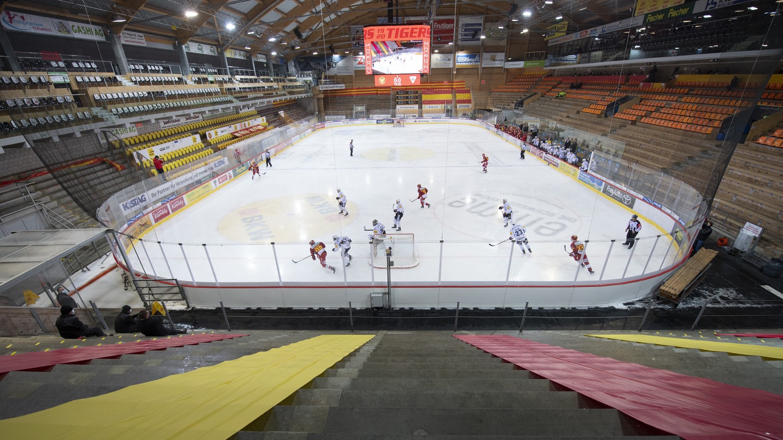 Das Meisterschaftsspiel der National League, zwischen den SCL Tigers und dem HC Fribourg-Gotteron, am Dienstag, 27. Oktober 2020, im Ilfisstadion in Langnau wird wegen der Coronabeschraenkungen als Ge ...