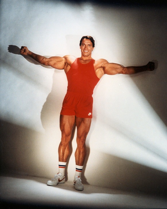 LOS ANGELES - JUNE 13: Body builder, actor and future Governor of California Arnold Schwarzenegger poses for a portrait session on June 13, 1985 in Los Angeles, California. (Photo by Harry Langdon/Get ...