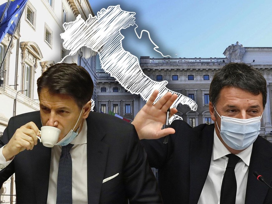 Giuseppe Conte, der Ministerpräsident von Italien trat zurück, nachdem der Demokrat Matteo Renzi mit der Regierungskoalition gebrochen hatte.