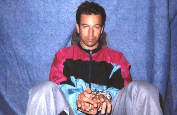FILE - This file photo obtained on Jan. 30, 2002, shows Wall Street Journal reporter Daniel Pearl in captivity by Pakistani militants. A videotape received by U.S. diplomats in February 2002 confirmed ...