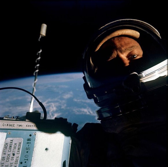 Buzz Aldrin Selfie Weltraum 1966