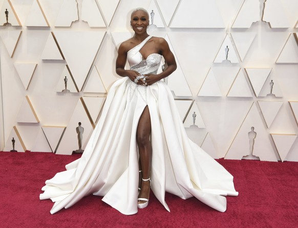 Cynthia Erivo arrives at the Oscars on Sunday, Feb. 9, 2020, at the Dolby Theatre in Los Angeles. (Photo by Richard Shotwell/Invision/AP)
Cynthia Erivo