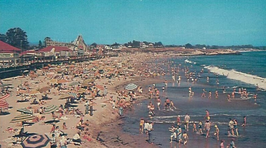 Wer erspäht den Eismeister Chronisten? Der Strand von Santa Cruz in den 1980er Jahren.