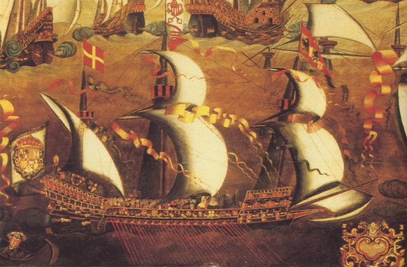 Eine Galeasse der Spanischen Armada
https://de.wikipedia.org/wiki/Galeasse#/media/File:Armada_galleass.png
