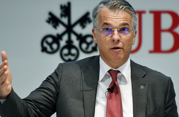 epa07308847 UBS CEO Sergio P. Ermotti speaks at a press conference announcing the bank&#039;s 2018 full year and fourth quarter result in Zurich, Switzerland, 22 January 2019. EPA/WALTER BIERI