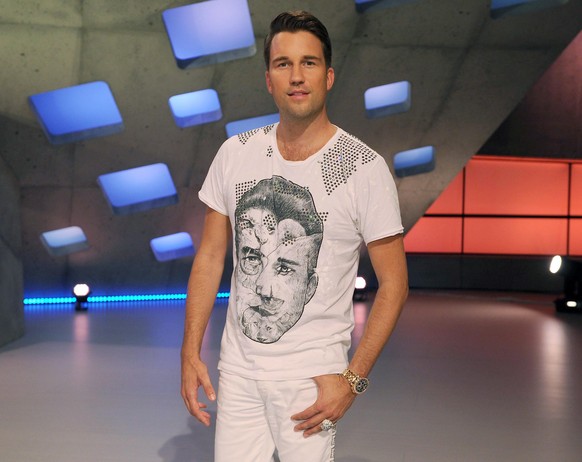 epa04436059 Swiss DJ Antoine poses during the introduction of the jury members for the new season of the talent show &#039;Deutschland sucht den Superstar&#039; (German searches the Superstar) by Germ ...