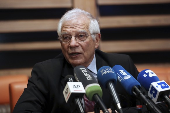 European Union foreign policy chief Josep Borrell speaks during a press briefing after his meetings with Iranian leaders, in Tehran, Iran, Monday, Feb. 3, 2020. (AP Photo/Vahid Salemi)
Josep Borrell