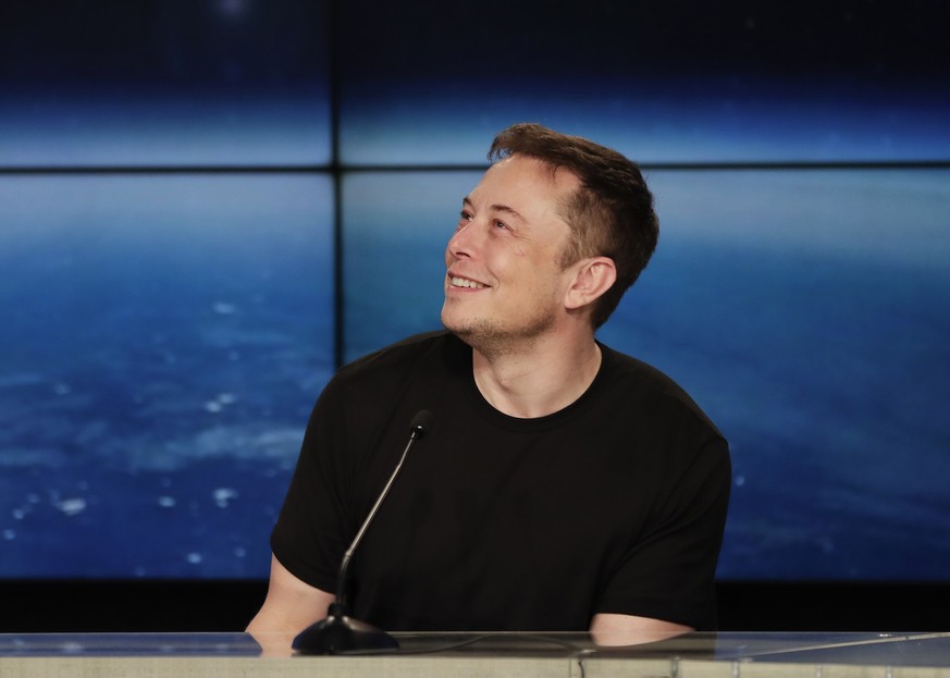 FILE - In this Feb. 6, 2018, file photo, Elon Musk, founder, CEO, and lead designer of SpaceX, speaks at a news conference after the Falcon 9 SpaceX heavy rocket launched successfully from the Kennedy ...