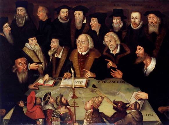 «Luther im Kreise von Reformatoren», unbekannter Künstler, um 1600.