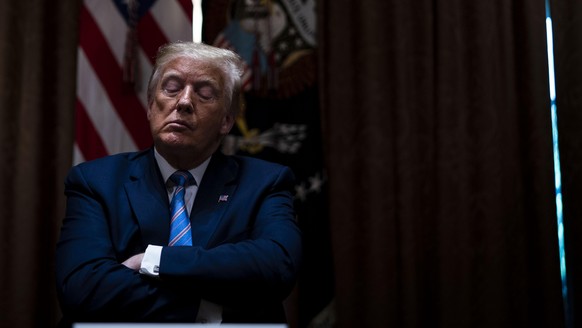FILE: Bloomberg Best Of U.S. President Donald Trump 2017 - 2020: U.S. President Donald Trump listens during a meeting in Washington, D.C., U.S., on Monday, June 15, 2020. Our editors select the best a ...
