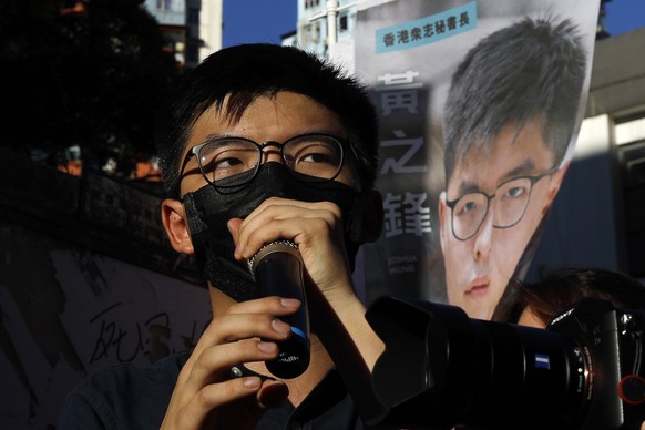 Hong Kong activist Joshua Wong announces his plan to run for the upcoming Legislative Council elections in Hong Kong, Friday, June 19, 2020. China&#039;s top legislative body has taken up a draft nati ...