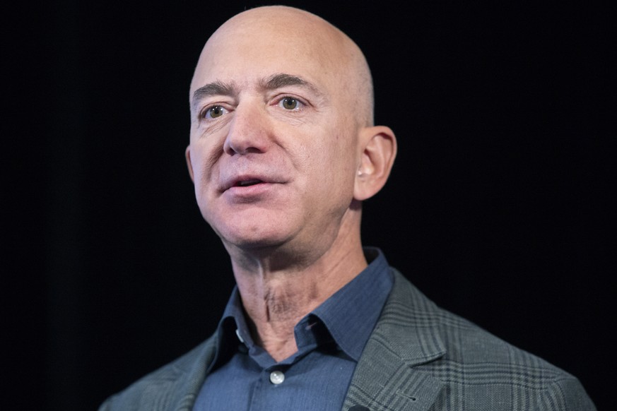 epa07853659 Founder and CEO of Amazon Jeff Bezos participates in the unveiling of an Amazon environmental initiative entitled &#039;The Climate Pledge&#039;, in Washington, DC, USA, 19 September 2019. ...
