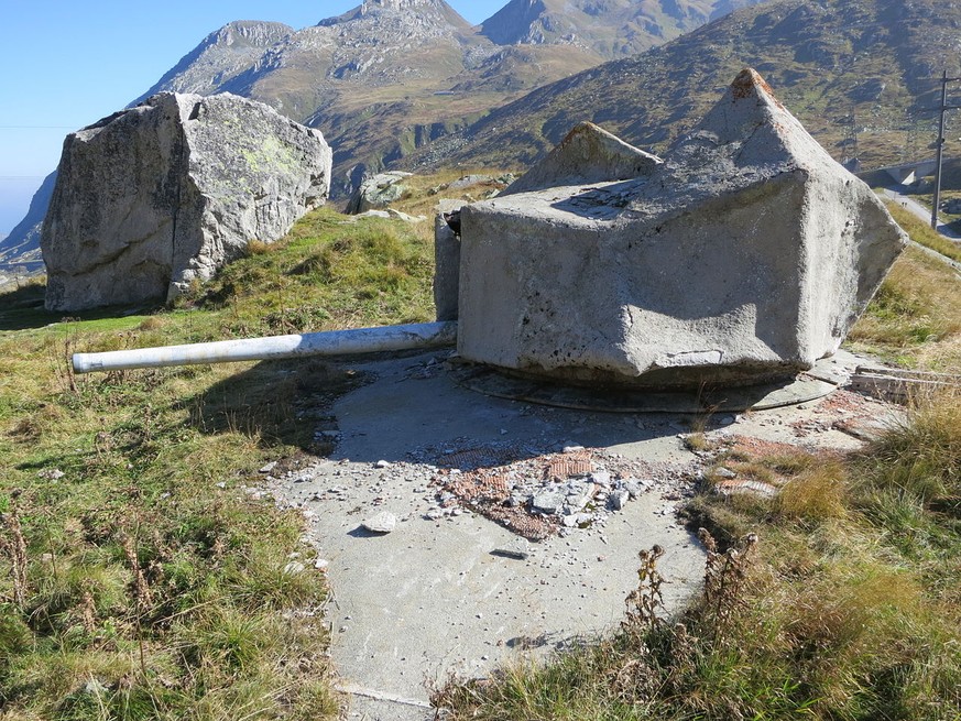 Die Anfänge des Réduit-Gedankens liegen am Gotthard: Panzerturm des Artilleriewerks San Carlo in Airolo.&nbsp;