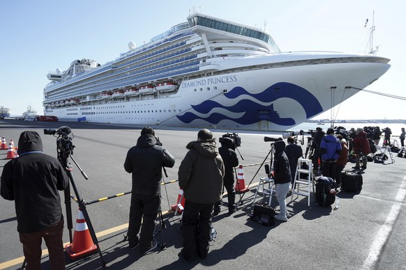 FILE - In this Feb. 9, 2020, file photo, the cruise ship Diamond Princess is anchored off the Yokohama Port in Yokohama, near Tokyo. The virus outbreak that began in China and has spread to more than  ...