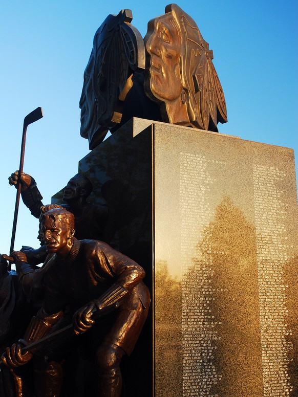 Chicago Blackhawks Statue vor dem Stadion