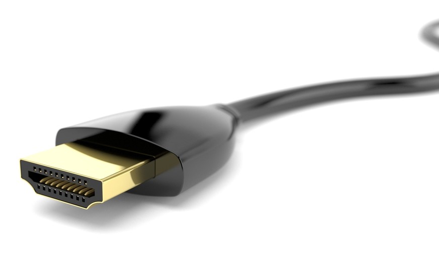 HDMI-Kabel mit vergoldetem Stecker.