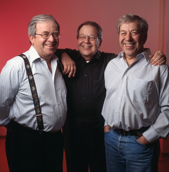 Das Trio Eugster, mit von rechts nach links: Vic (Viktor) Eugster, Guido Eugster und Alex Eugster, fotografiert am 17. Februar 2005 in Duebendorf. Das Trio Eugster ist die wohl erfolgreichste Schweize ...