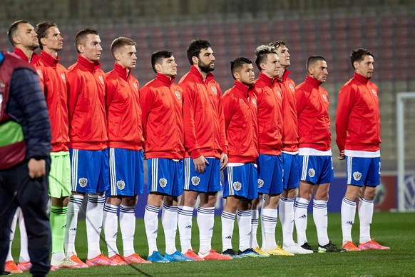 TA QALI, MALTA - MARCH 24: Russia national soccer team players ahead of the 2022 World Cup European qualifying match between Malta and Russia at the National Stadium, Ta Qali, Malta on 24 March 2021.  ...