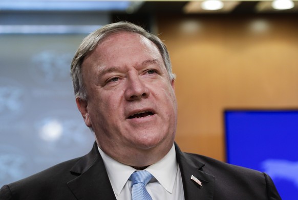 FILE - In this June 11, 2020, file photo, Secretary of State Mike Pompeo speaks at the State Department in Washington. The Trump administration is ramping up pressure on Syrian President Bashar Assad  ...