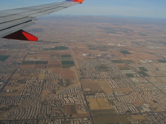 Glendale, Arizona, aus der Luft betrachtet.