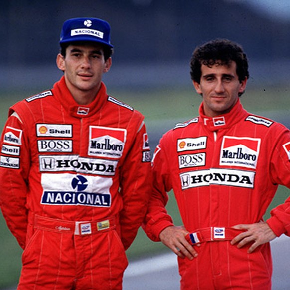 Ayrton Senna (links) und Alain Prost: Freunde wurden sie erst, als Prost seine Karriere beendet hatte.