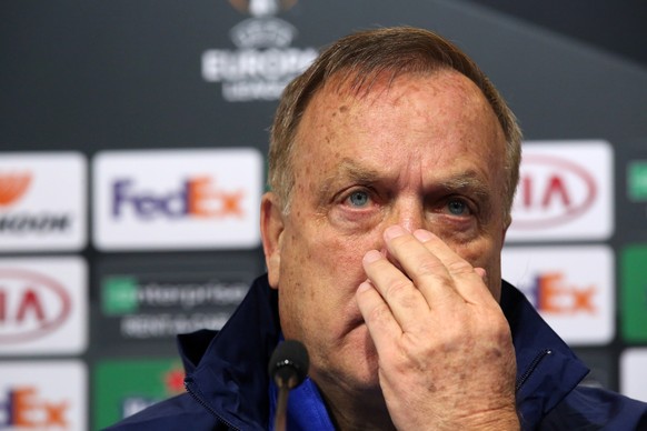 epa08762622 Feyenoord Rotterdam head coach Dick Advocaat attends a press conference in Zagreb, Croatia, 21 October 2020. Feyenoord will face Dinamo Zagreb in their UEFA Europa League group K soccer ma ...