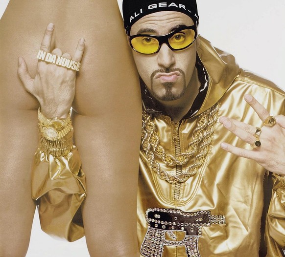 Undated handout picture shows one of the items which is expected to sell, a hooded top and matching tracksuit bottoms of gold vinyl worn by Ali G to promote his film Ali G Indahouse, 2002, made by Ali ...