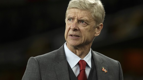 FILe - In this file photo dated Thursday, Nov. 2, 2017, Arsenal&#039;s manager Arsene Wenger arrives for the Group H Europa League soccer match between Arsenal and Red Star Belgrade at the Emirates st ...