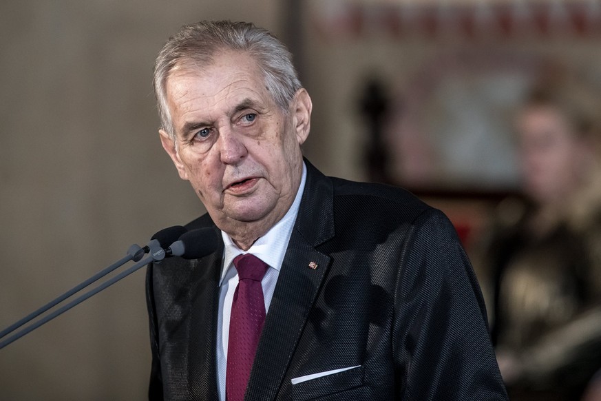 epa06589243 Czech Republic&#039;s re-elected President Milos Zeman delivers a speech during his inauguration ceremony in Vladislav Hall at Prague Castle in Prague, Czech Republic, 08 March 2018. Zeman ...