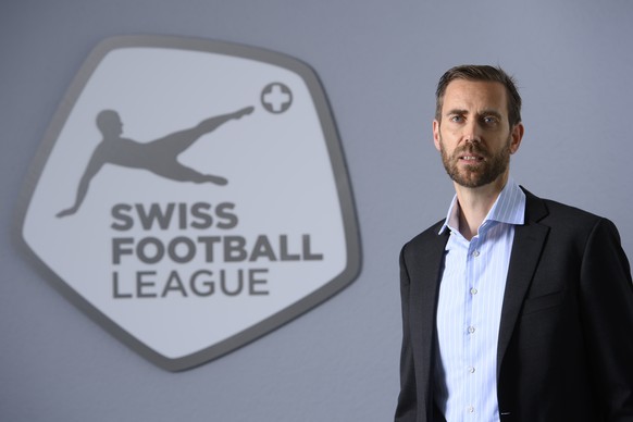Claudius Schaefer, CEO der Swiss Football League SFL, vor dem Interview am Donnerstag, 6. August 2020, in Bern. (KEYSTONE/Anthony Anex)