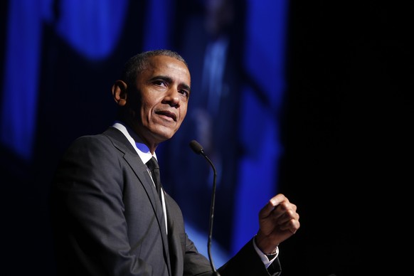 FILE - In this Dec. 12, 2018, file photo former President Barack Obama accepts the Robert F. Kennedy Human Rights Ripple of Hope Award at a ceremony in New York. On Saturday, May 16, 2020, Obama plans ...