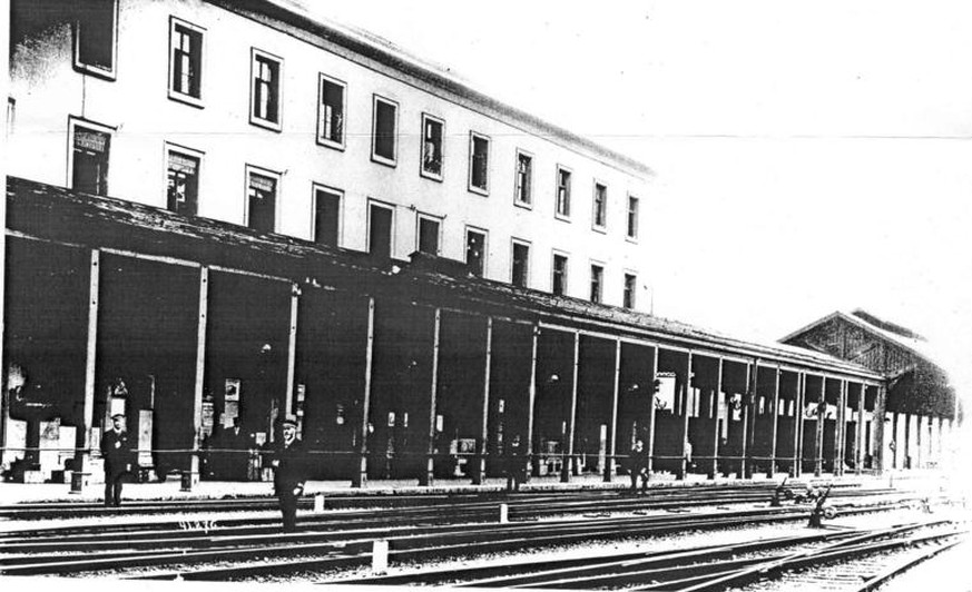 Der Bahnhof Olten von Osten um 1890.