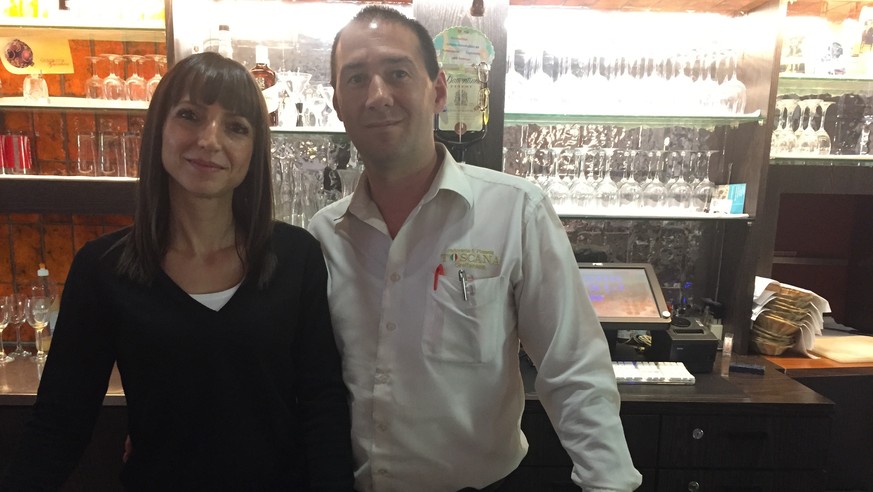 Elvira und Gino Ramadani in ihrem Restaurant Toscana.