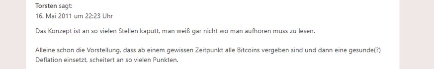 Kommentar zum Artikel «Was ist eigentlich Bitcoin» auf netzpolitik.org.
