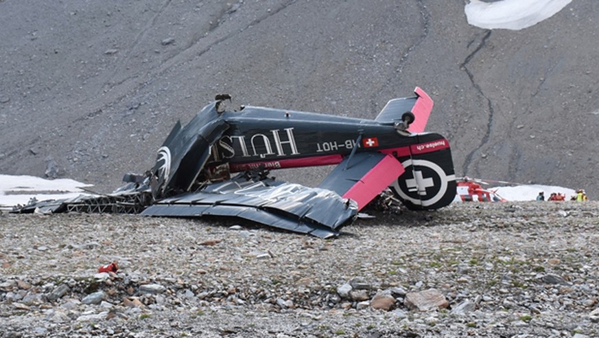 ARCHIVBILDER ZUR MITTEILUNG DES BAZL ZUM ABSTURZ DER JU-52, AM DONNERSTAG, 16. AUGUST 2018 ---- HANDOUT - JU-52 crash site on Piz Segnas above Flims, Switzerland, on Sunday, August 5, 2018. The plane  ...