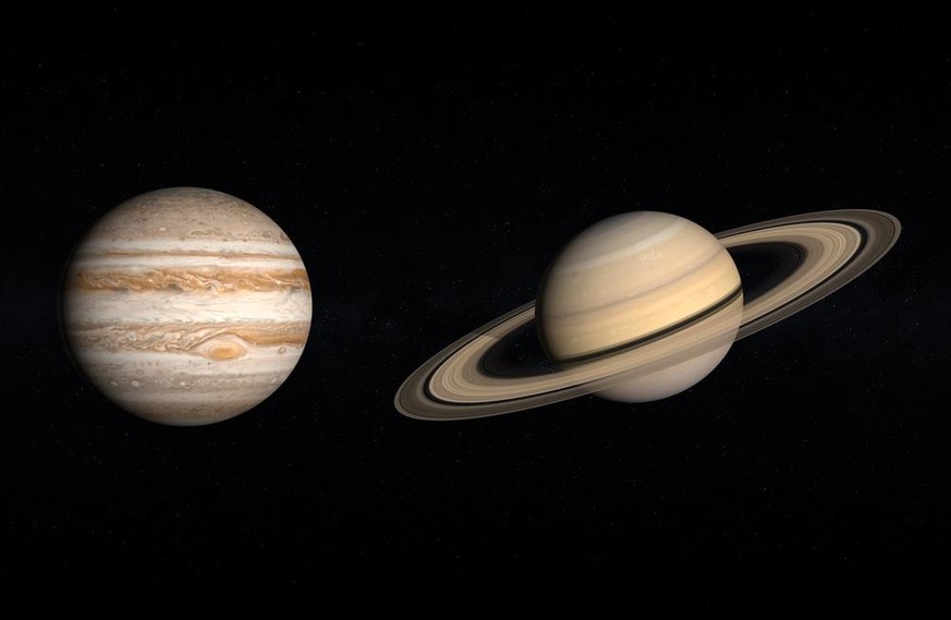Jupiter und Saturn im Vergleich