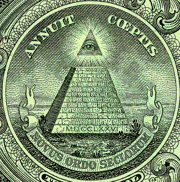 Der Schriftzug «Novus ordo seclorum» auf der Ein-Dollar-Note soll beweisen, dass Washington Teil einer Verschwörung ist, die eine&nbsp;«Neue Weltordnung» anstrebt.