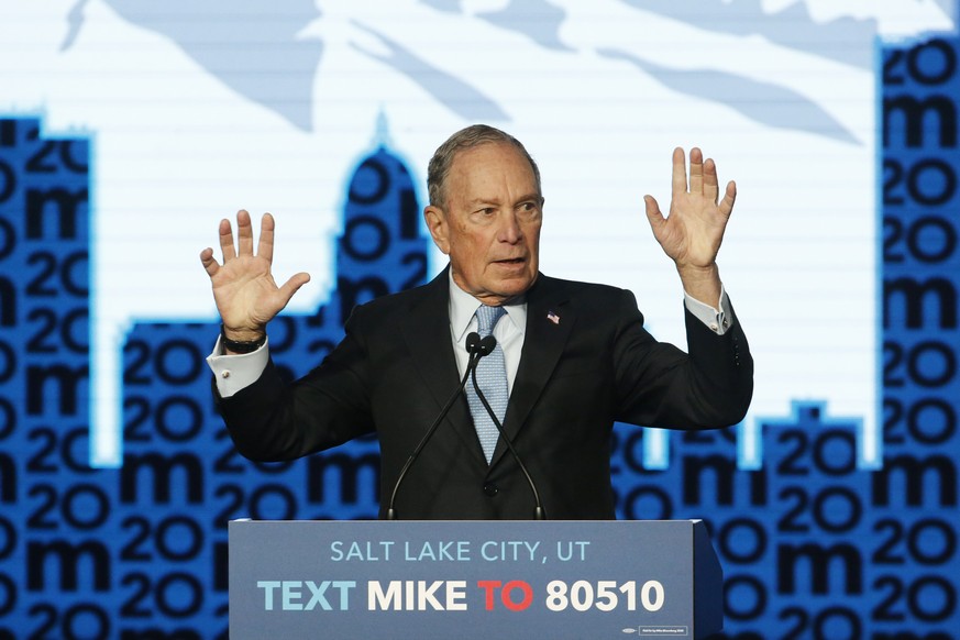 Democratic presidential candidate and former New York City Mayor Mike Bloomberg speaks during campaign event, Thursday, Feb. 20, 2020, in Salt Lake City. (AP Photo/Rick Bowmer)
Mike Bloomberg