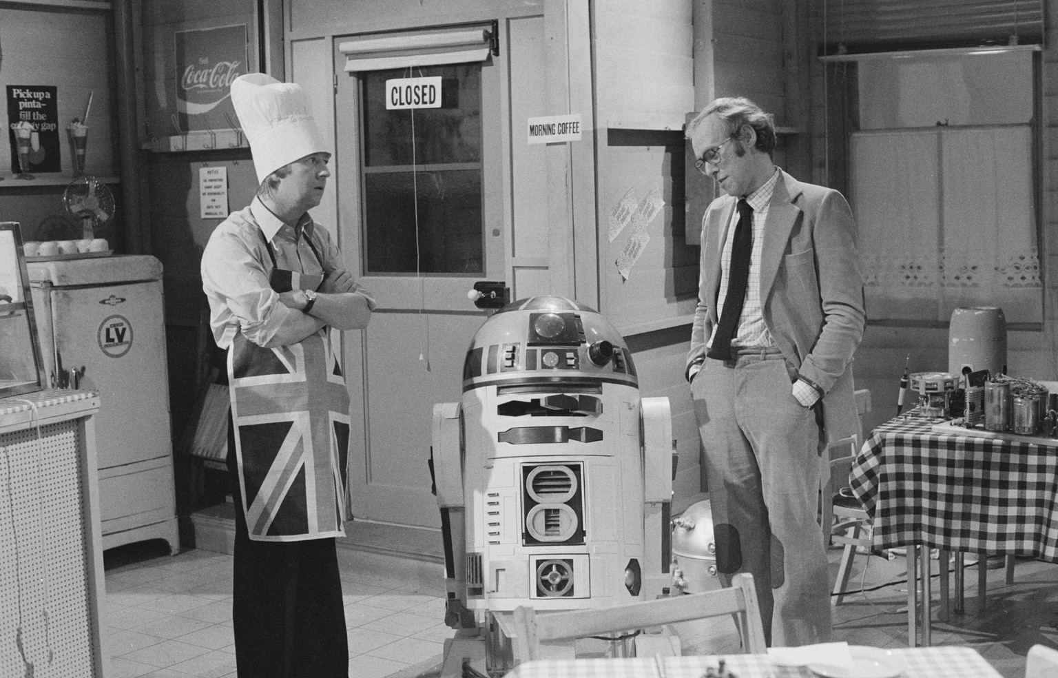 The Goodies
Comedians Tim Brooke-Taylor (left) and Graeme Garden, with the &#039;Star Wars&#039; robot R2-D2, in a sketch from episode &#039;U-Friend or UFO?&#039; of the BBC television series &#039;T ...