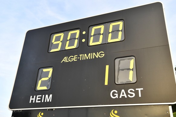 Schlussresultat beim Fussballcup 1/16 - Finalspiel FC Freienbach gegen die BSC Young Boys in Freienbach am Samstag, 14. September 2019. (KEYSTONE/Walter Bieri)