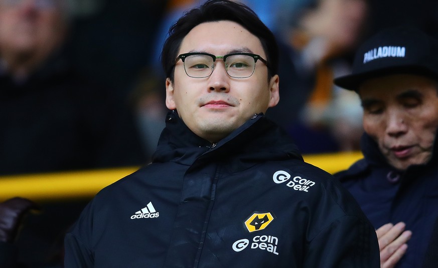 WOLVERHAMPTON, ENGLAND - JANUARY 19: Wolverhampton Wanderers director Sky Sun looks on during the Premier League match between Wolverhampton Wanderers and Leicester City at Molineux on January 19, 201 ...