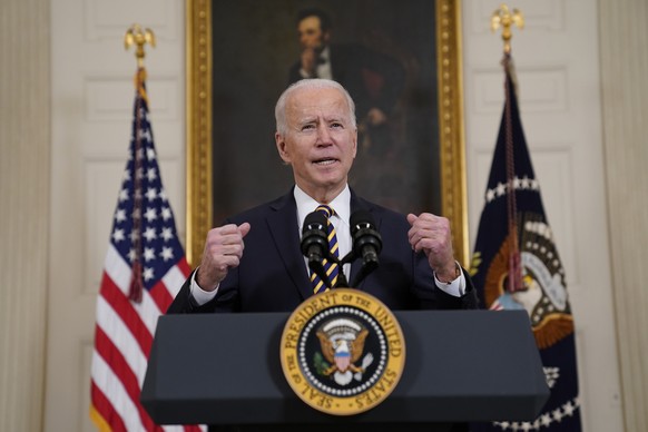 President Joe Biden speaks on U.S. supply chains, in the State Dining Room of the White House, Wednesday, Feb. 24, 2021, in Washington. (AP Photo/Evan Vucci)
Joe Biden