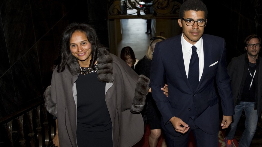 In this March 5, 2015 photo, Isabel dos Santos, reputedly Africa&#039;s richest woman, and her husband and art collector Sindika Dokolo arrive for a ceremony at the City Hall in Porto, Portugal. On Mo ...