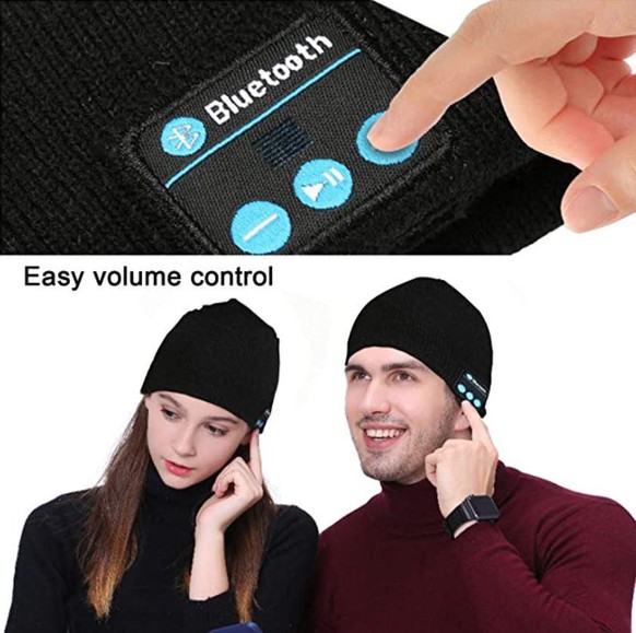 Die Mütze mit integriertem Bluetooth-Kopfhörer.