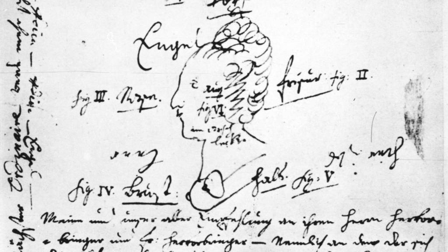 Ein «oben ohne»-Portät von Anna Maria Thekla, das Mozart seinem Brief vom 25.10. 1777 beifügte.