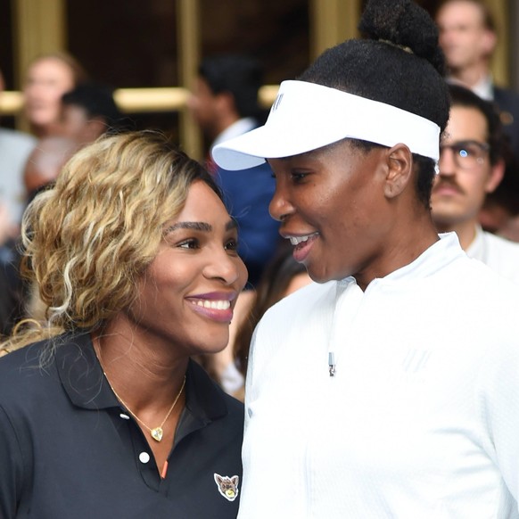 August 22, 2019, New York, NY, USA: August 22, 2019 New York City..Serena Williams and Venus Williams playing in The Palace Invitational badminton tournament on August 22, 2019 in New York City. The P ...
