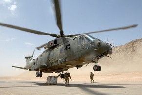 Britischer Militärhelikopter in Afghanistan.