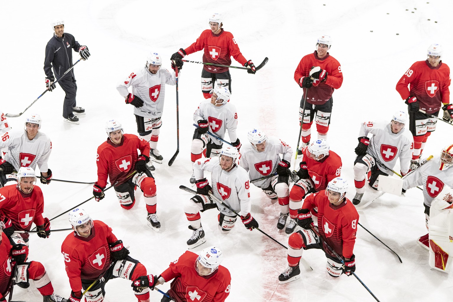 Das Training im Prospect Camp der Schweizer Eishockey Nationalmannschaft, am Sonntag, 26. Juli 2020 im Sportzentrum OYM, in Cham.(KEYSTONE/Alexandra Wey)