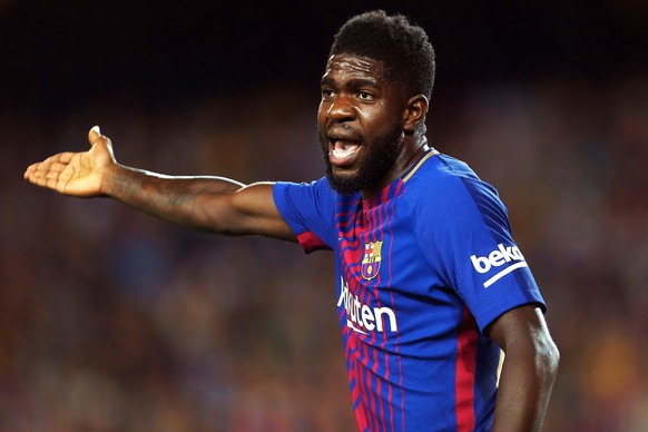 epa08603875 (FILE) FC Barcelona&#039;s French defender Samuel Umtiti during the Liga Santander third round match between FC Barcelona and Espanyol at the Camp Nou? stadium in Barcelona, Catalonia, Spa ...