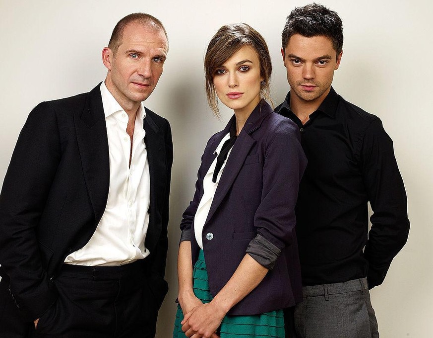 TORONTO, ON - SEPTEMBER 07: Actors Ralph Fiennes, Keira Knightley, and Dominic Cooper from the film &quot;The Duchess&quot;, poses for a portrait during the 2008 Toronto International Film Festival at ...